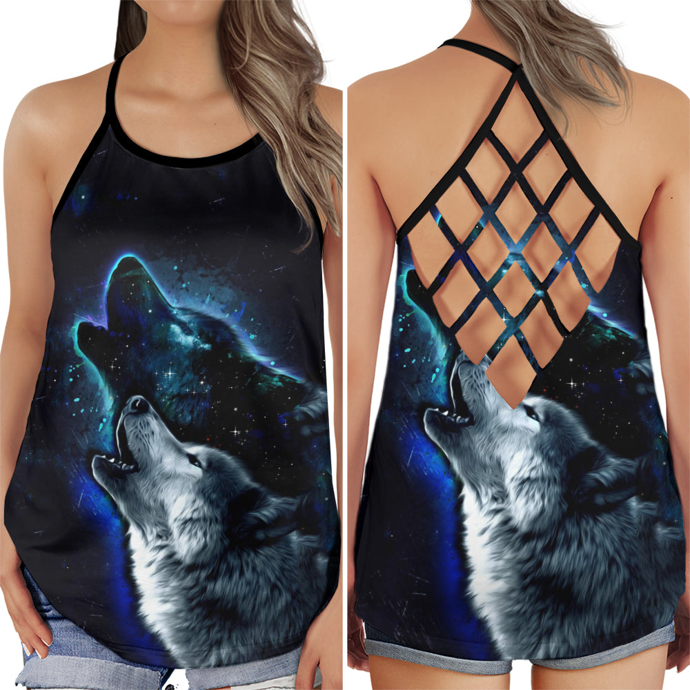 Wolf Moon Love Night Vibes - Hollow Tank Top