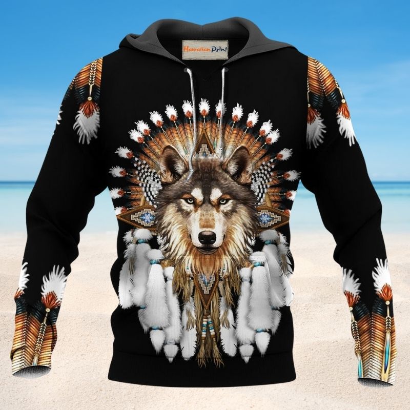 Native Wolf Strength Symbol - 3D Hoodie