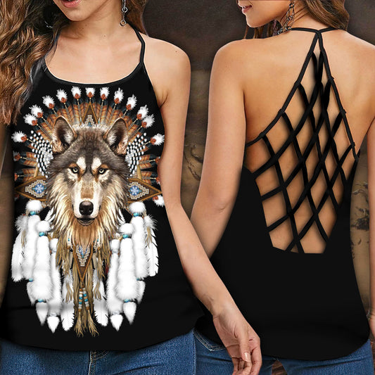 Black Wolf Nature Lover – Hollow Tank Top