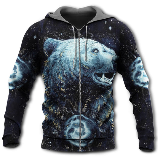 Native Bear Galaxy Dark Art - 3D Hoodie