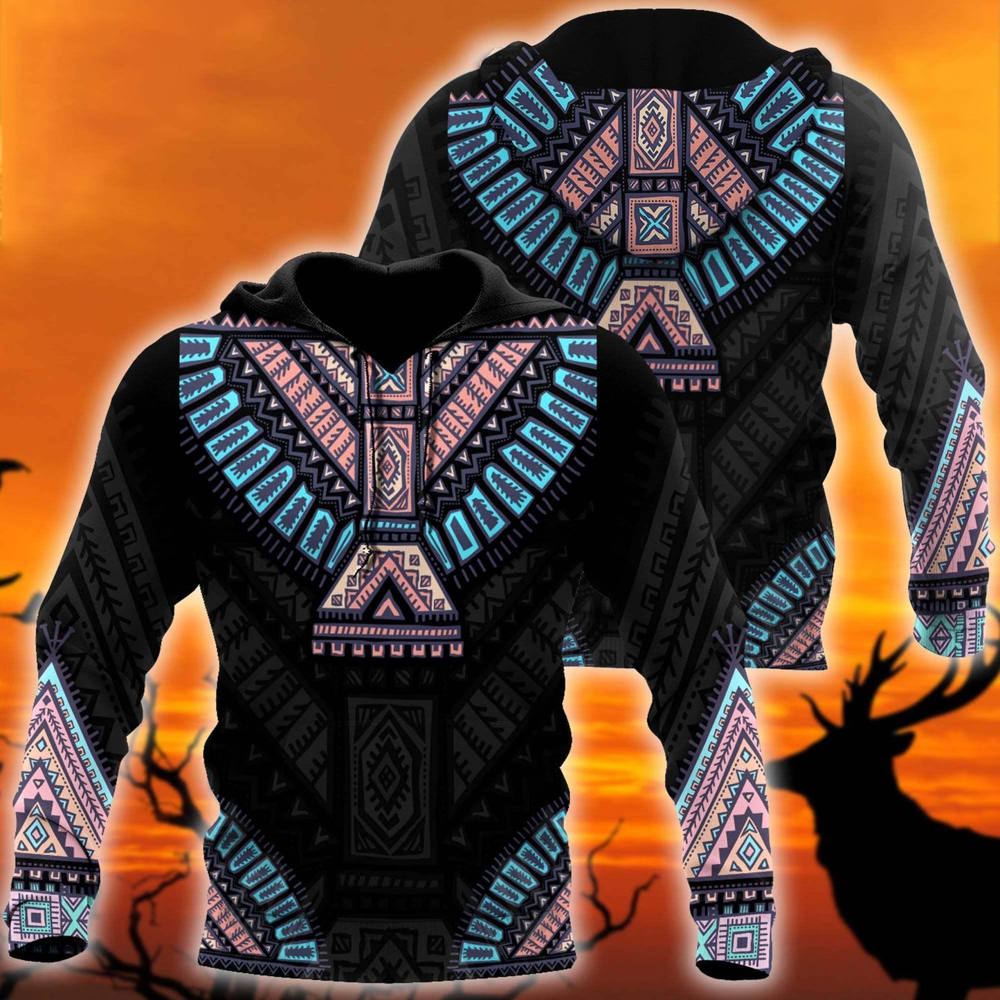 Native Culture Black Style - 3D Hoodie2
