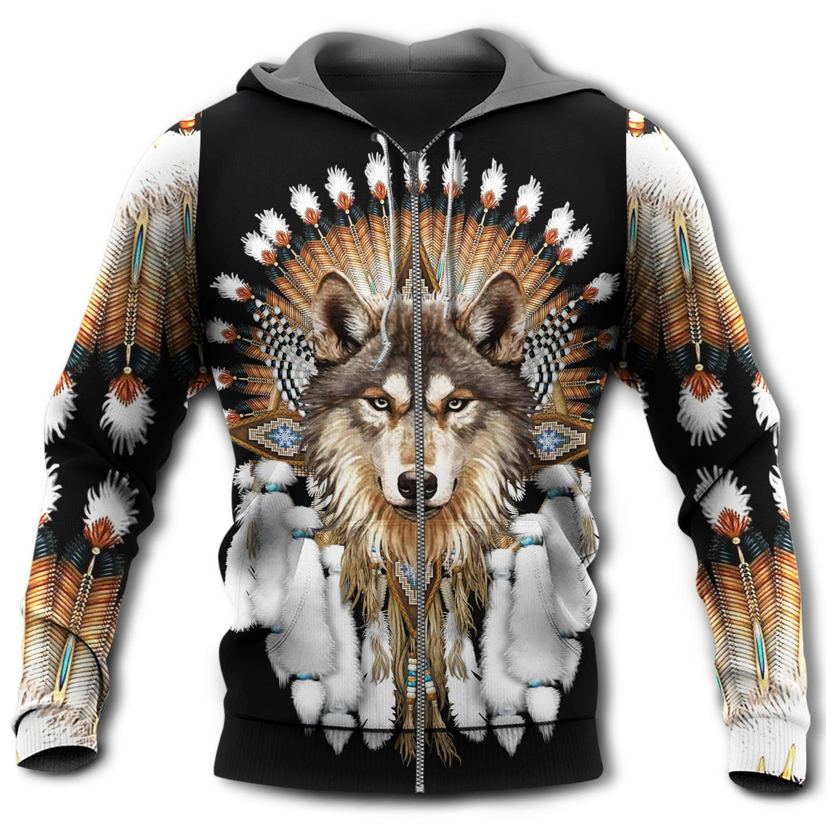 Native Culture Wolf Artistic Style - 3D Hoodie
