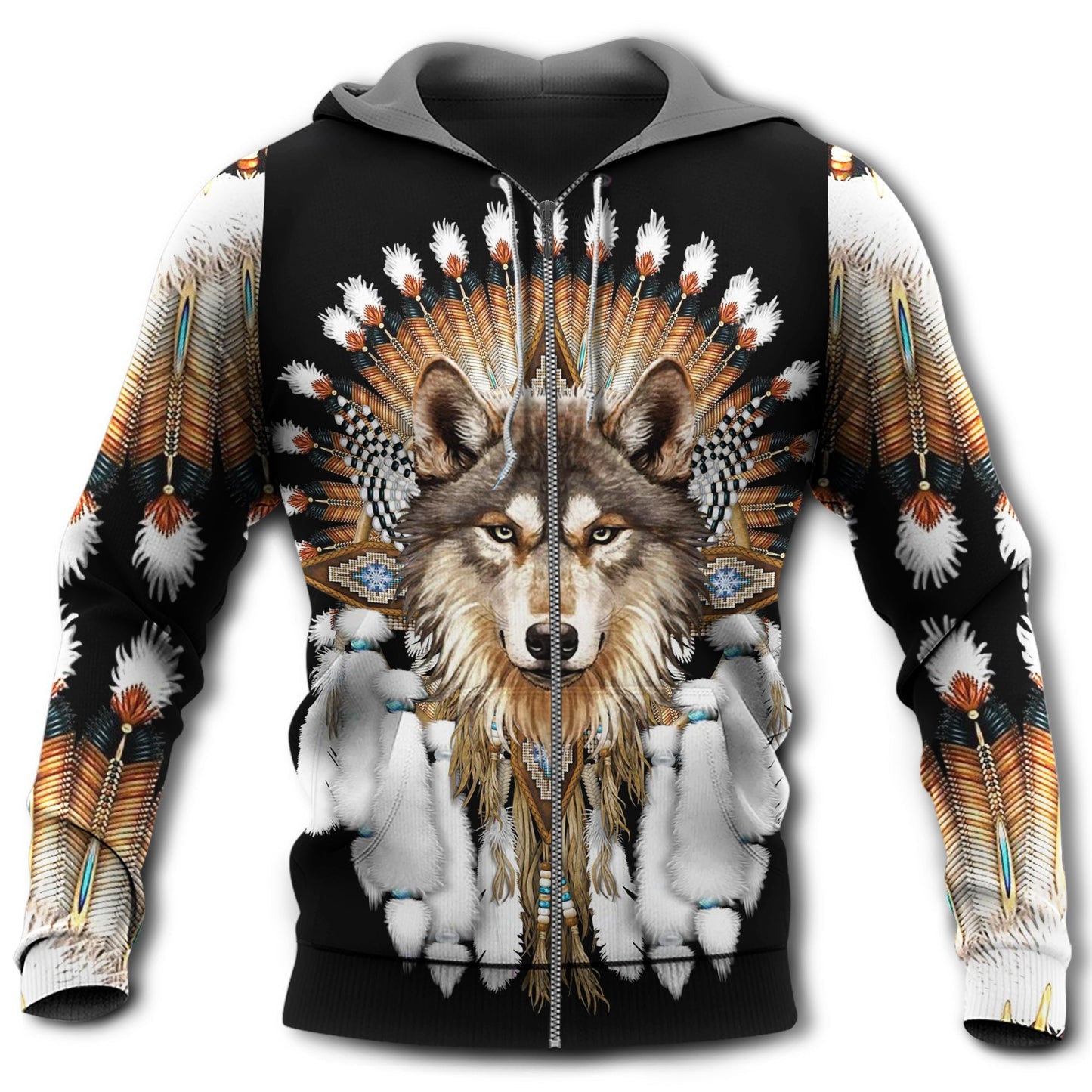 Native Culture Wolf Artistic Style - 3D Hoodie