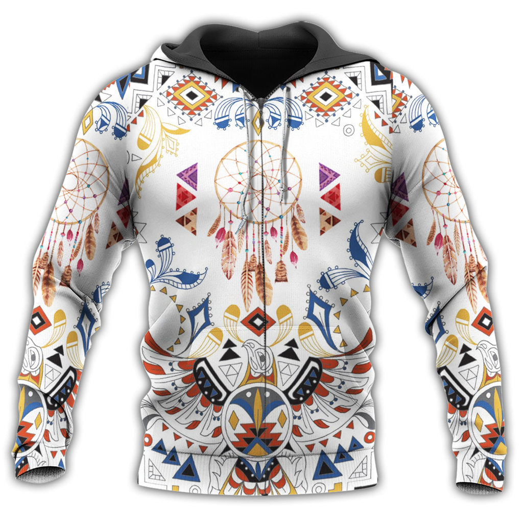 Native Dreamcatcher Simple White - 3D Hoodie2