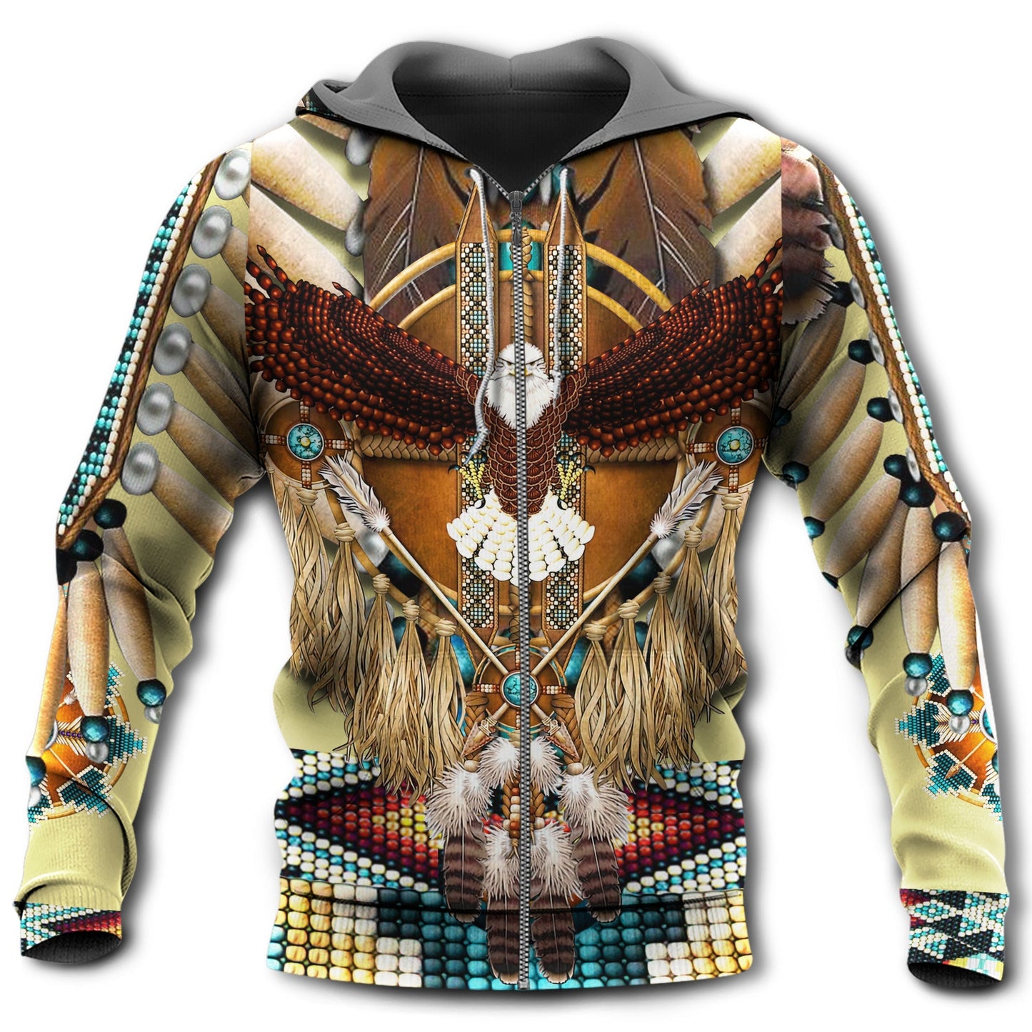 Native Eagle Pattern Art - 3D Hoodie