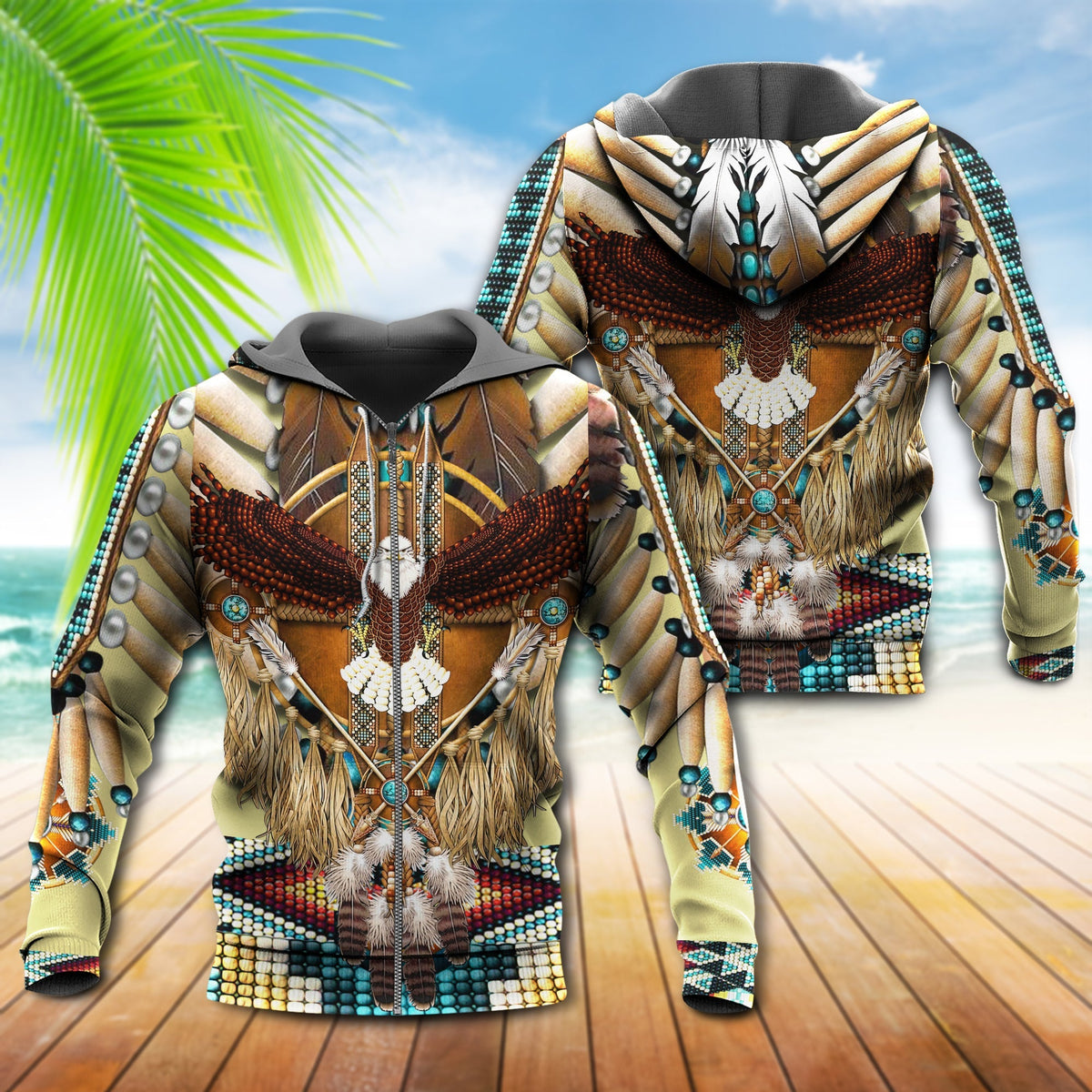 Native Eagle Pattern Art - 3D Hoodie