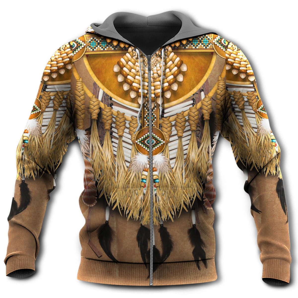 Native Feather Pattern Art - 3D Hoodie