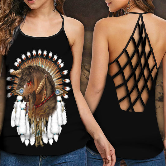 Native Horse Dream Black – Hollow Tank Top
