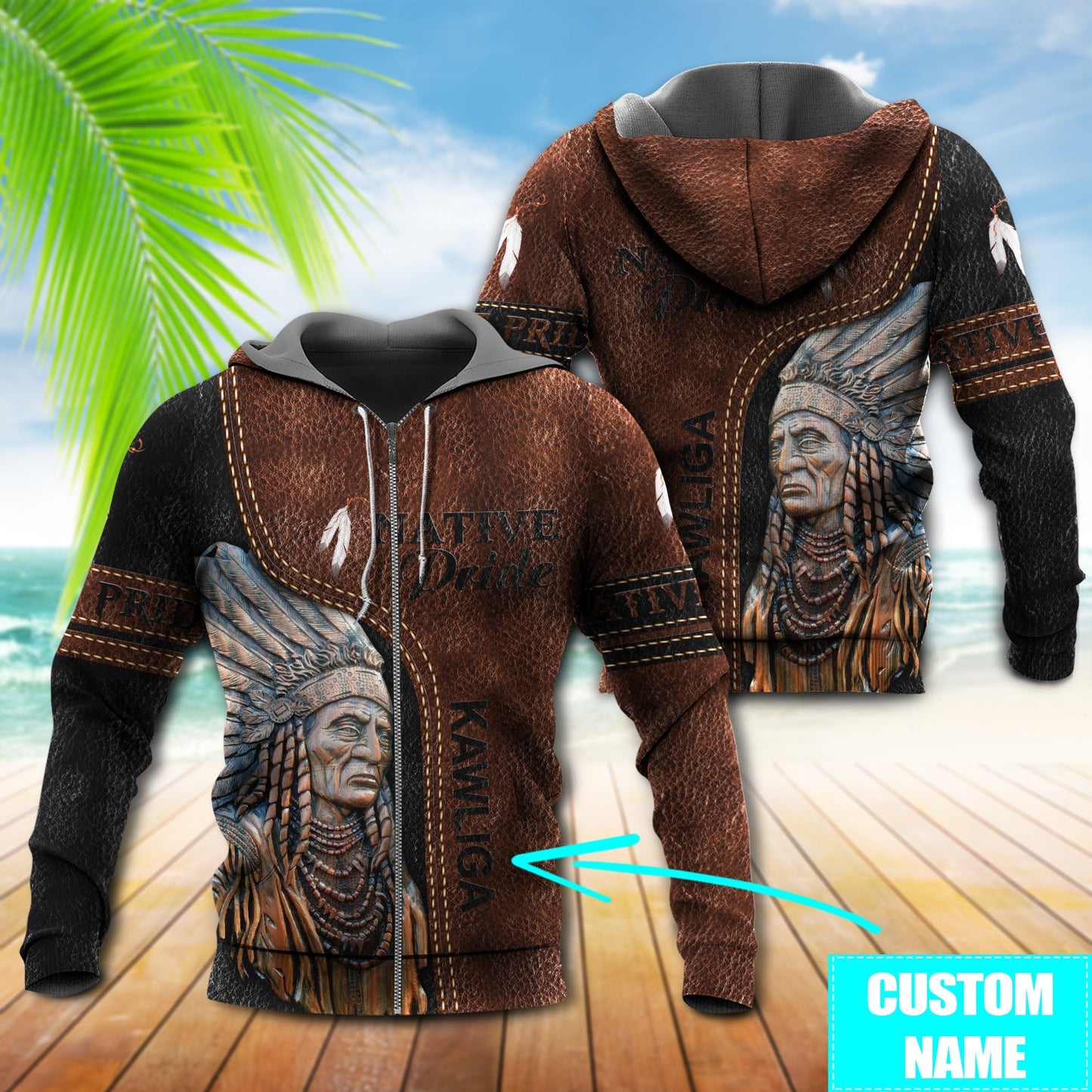 Native Pride Portrait Personalized - 3D Hoodie3