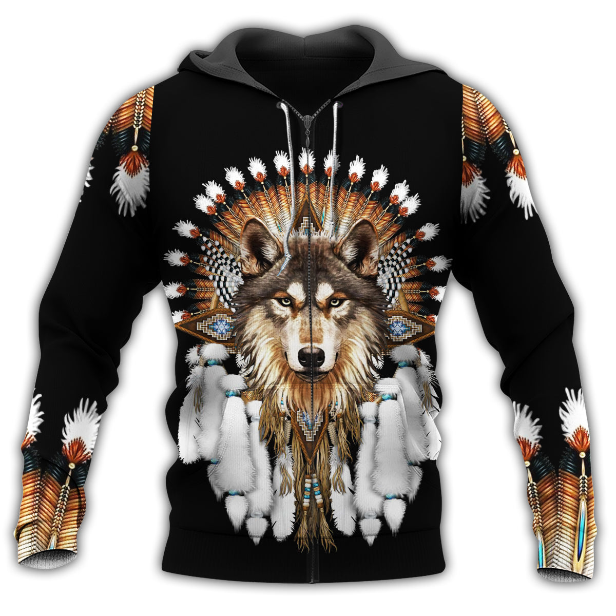 Native Wolf Strength Symbol - 3D Hoodie2