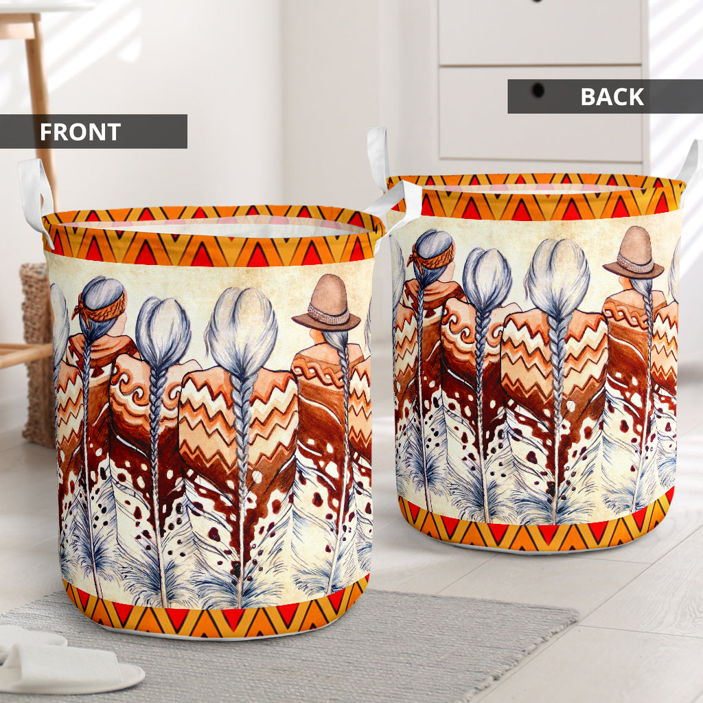Native american honoring - Laundry basket-Owls Matrix