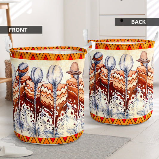 Native american honoring - Laundry basket-Owls Matrix