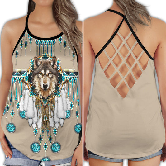 Native Wolf Love Dream Style - Hollow Tank Top