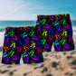 Neon Skull Electric Cool Art – Beach Short