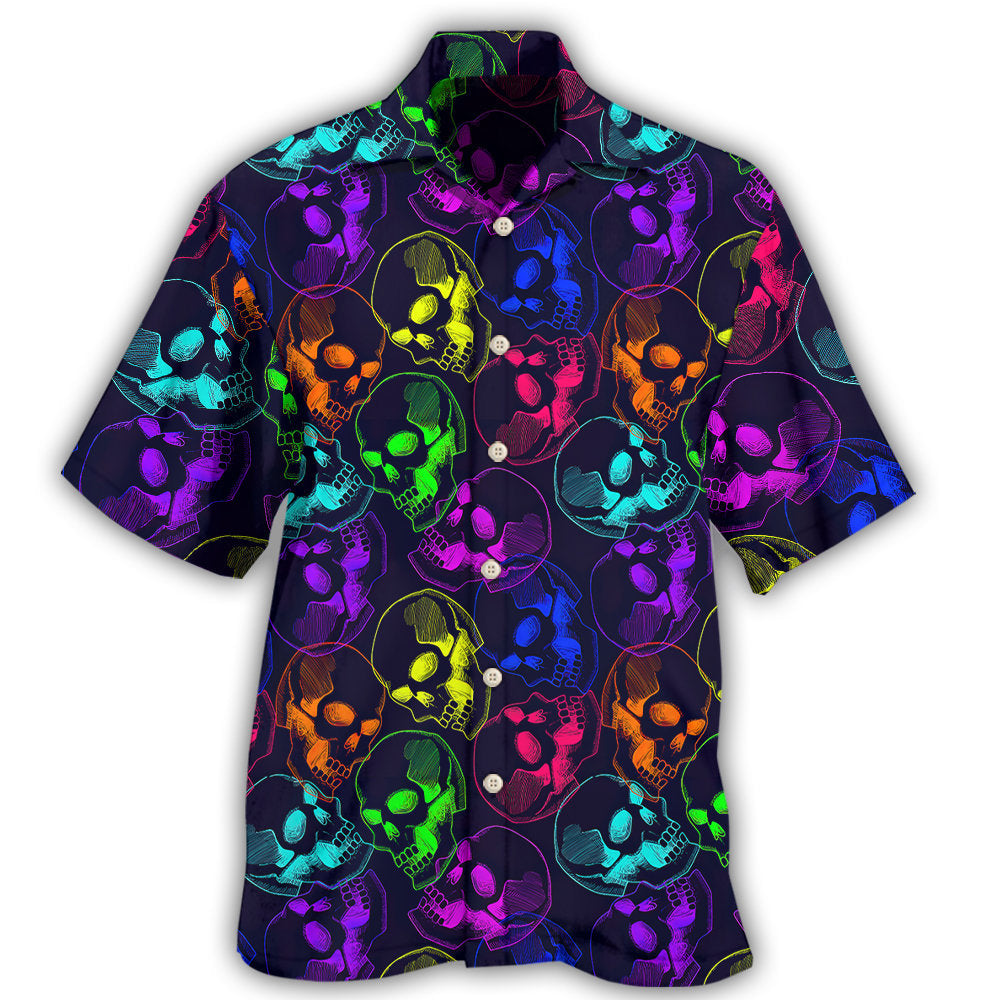 Neon Skull Modern Cool Art – Hawaiian Shirt