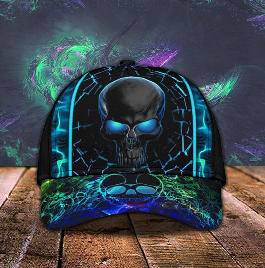 Neon Texture Skull Modern Style – Classic Cap