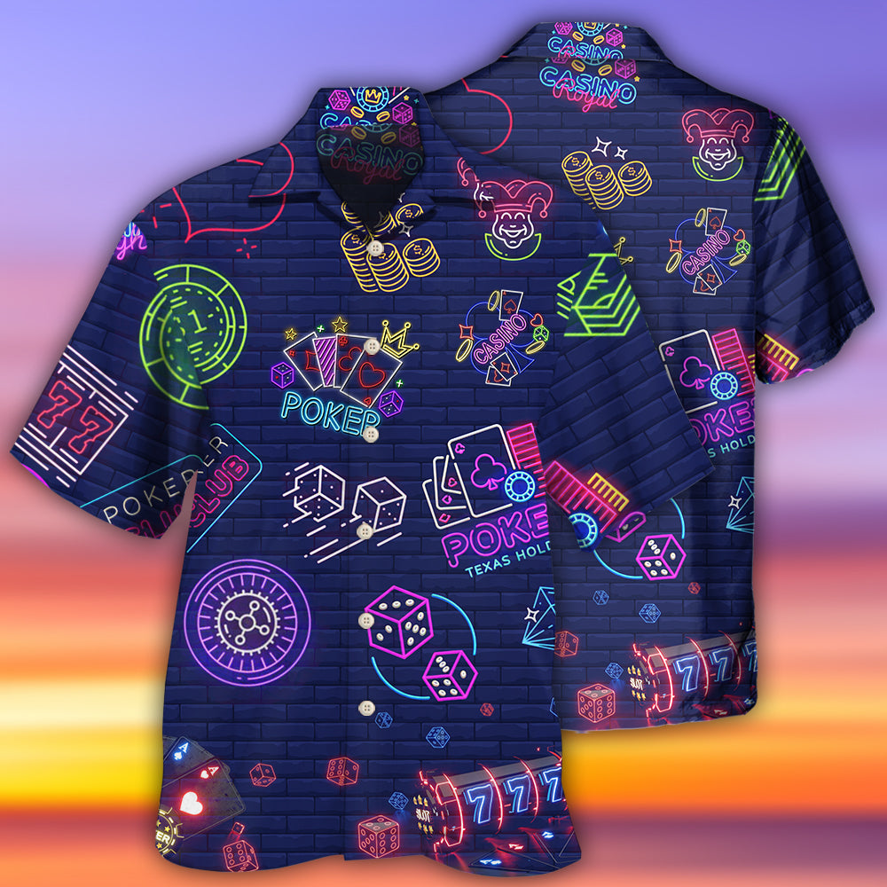 Neon Poker Night Gaming - Hawaiian Shirt
