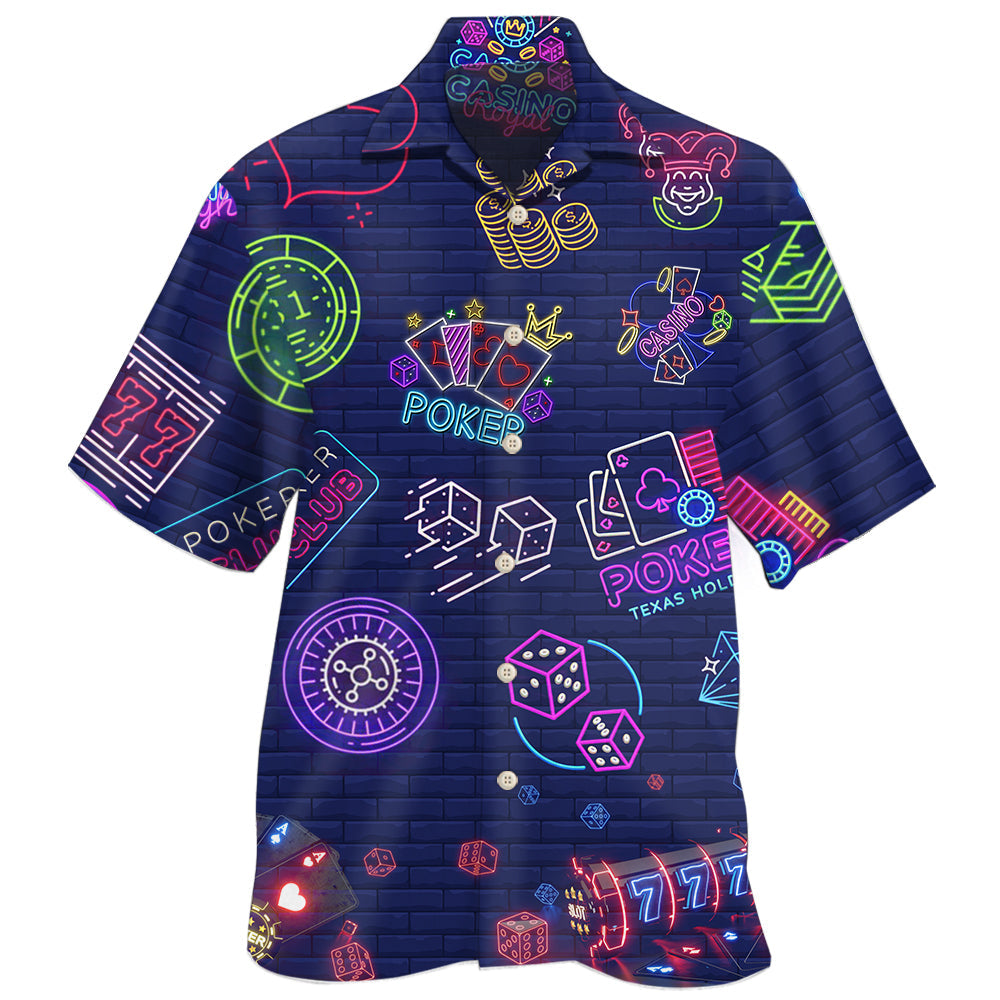 Neon Poker Night Gaming - Hawaiian Shirt