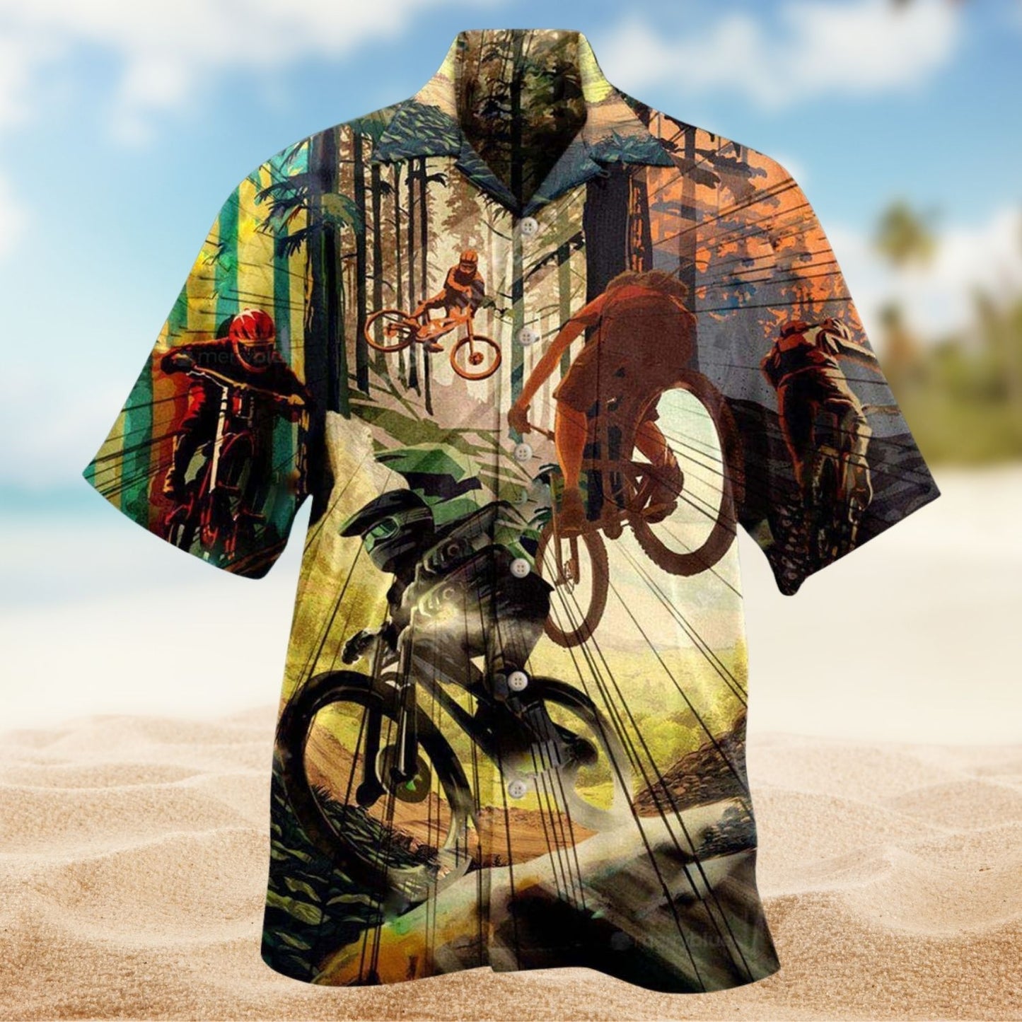 Never Underestimate A Man With A Mountain Bike Edition – Hawaiian Shirt