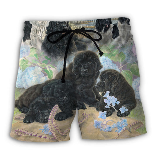 Newfoundland Dog Floral Lover – Beach Short