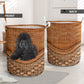 Dog Newfoundland Dog Rattan Teaxture - Laundry Basket - Owls Matrix LTD