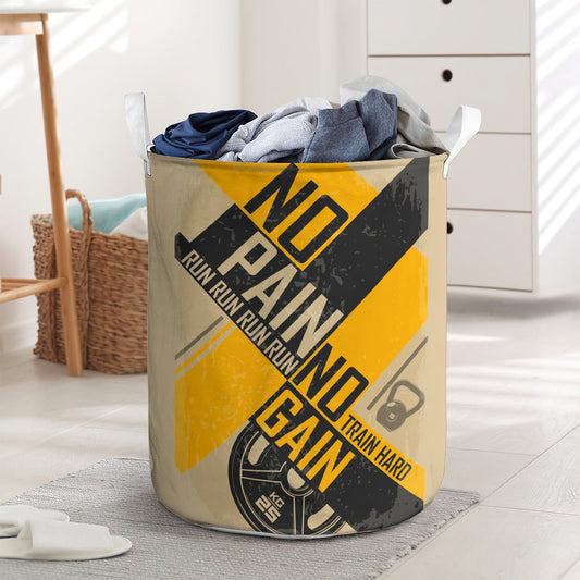 Run no pain no gain - Laundry basket - LAUB04LIN020322 - Owls Matrix LTD