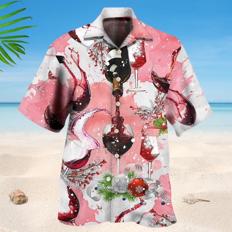 Nothing Is Better Than Fine Wine On Christmas – Hawaiian Shirt