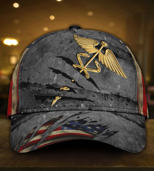 Nurse Medical Crack US Flag – Classic Cap