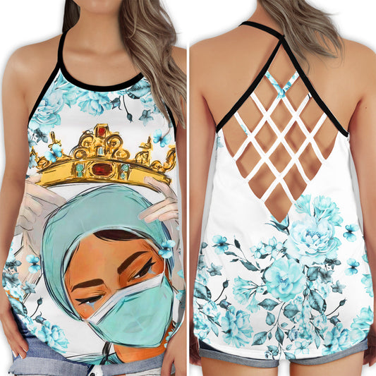 Nurse Strong Like A Queen Design - Hollow Tank Top
