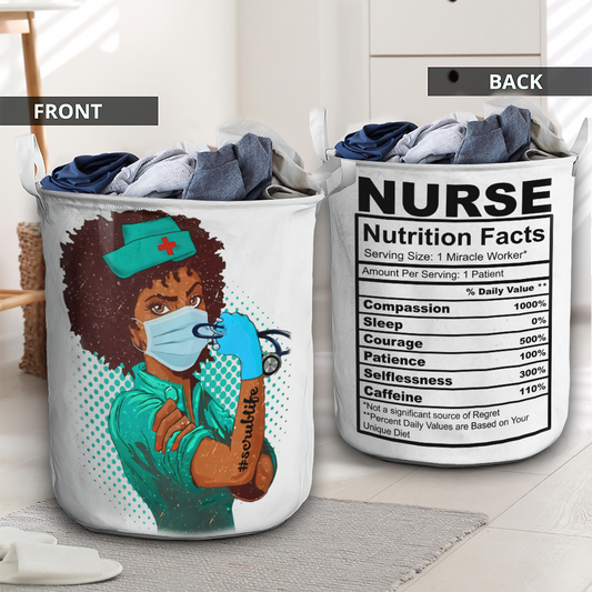 Nurse nutrition facts scrub life - Laundry basket - LAUB13NGC020322-Owls Matrix
