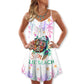 Salty Beach Turtle Love – Women's Summer Sleeveless V-Neck Camisole Dress