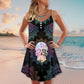 Sugar Skull Mandala Art – Women's Summer Sleeveless V-Neck Camisole Dress