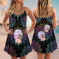 Sugar Skull Mandala Art – Women's Summer Sleeveless V-Neck Camisole Dress