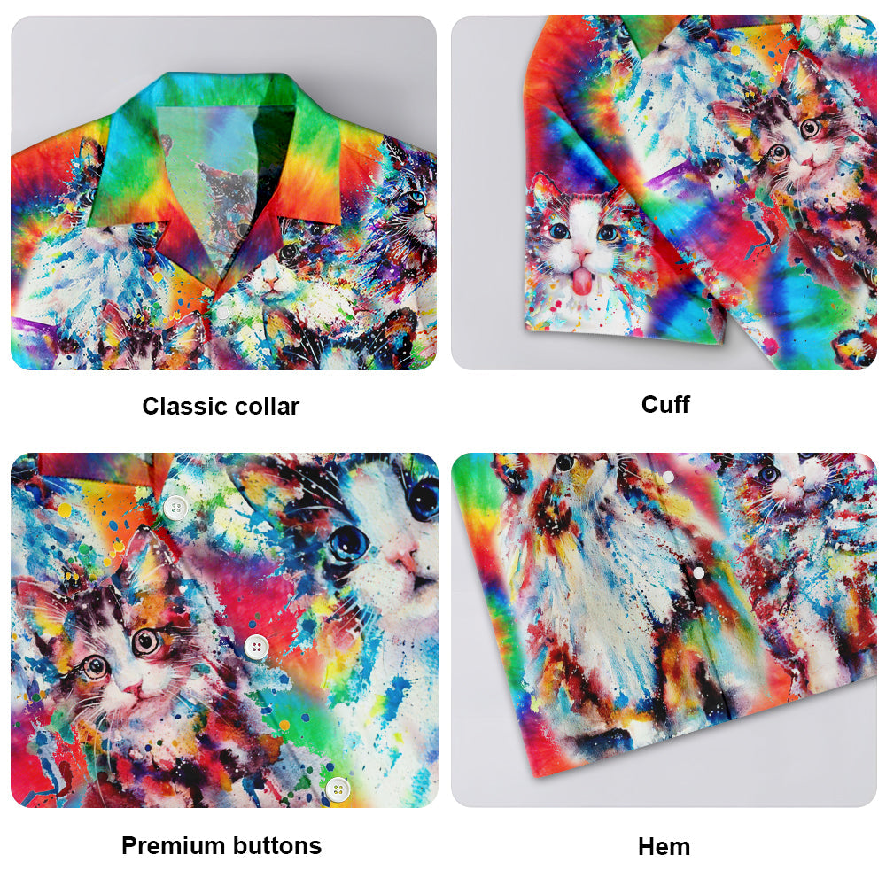 Cute Cat Baby Angel Colorful - Hawaiian Shirt
