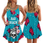 Bad Beach Skull Style – Women's Summer Sleeveless V-Neck Camisole Dress