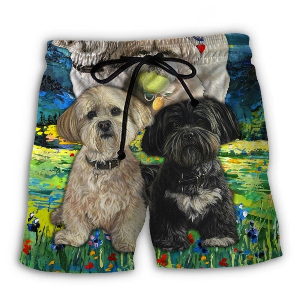 Lhasa Apso Artistic Dog Lover - Beach Short