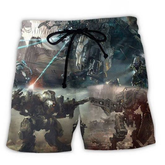 Cool Futuristic Robot Art - Beach Short