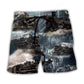 Train Near Stream Scenic Art – Beach Short