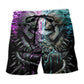 Flaming Skull Intense Style Art – Beach Short