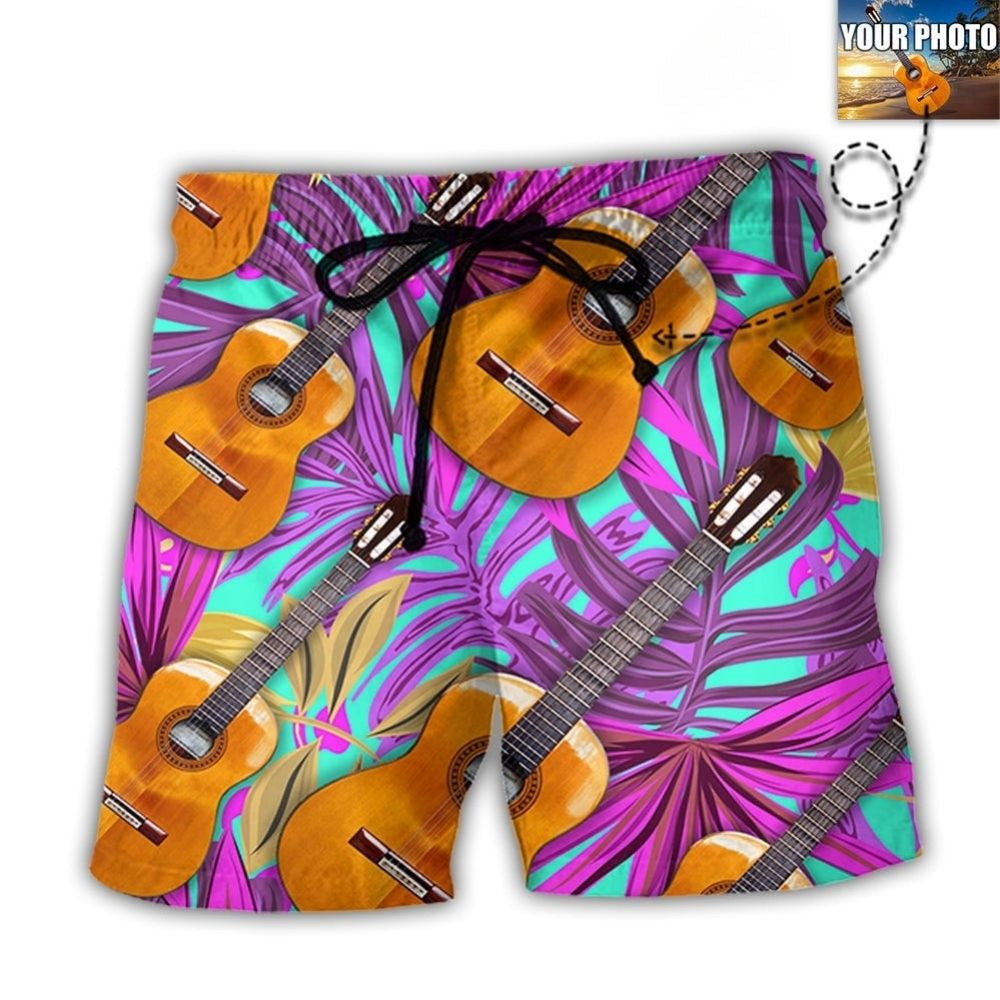 Guitar Love Forever Various Style Custom Photo - Beach Short