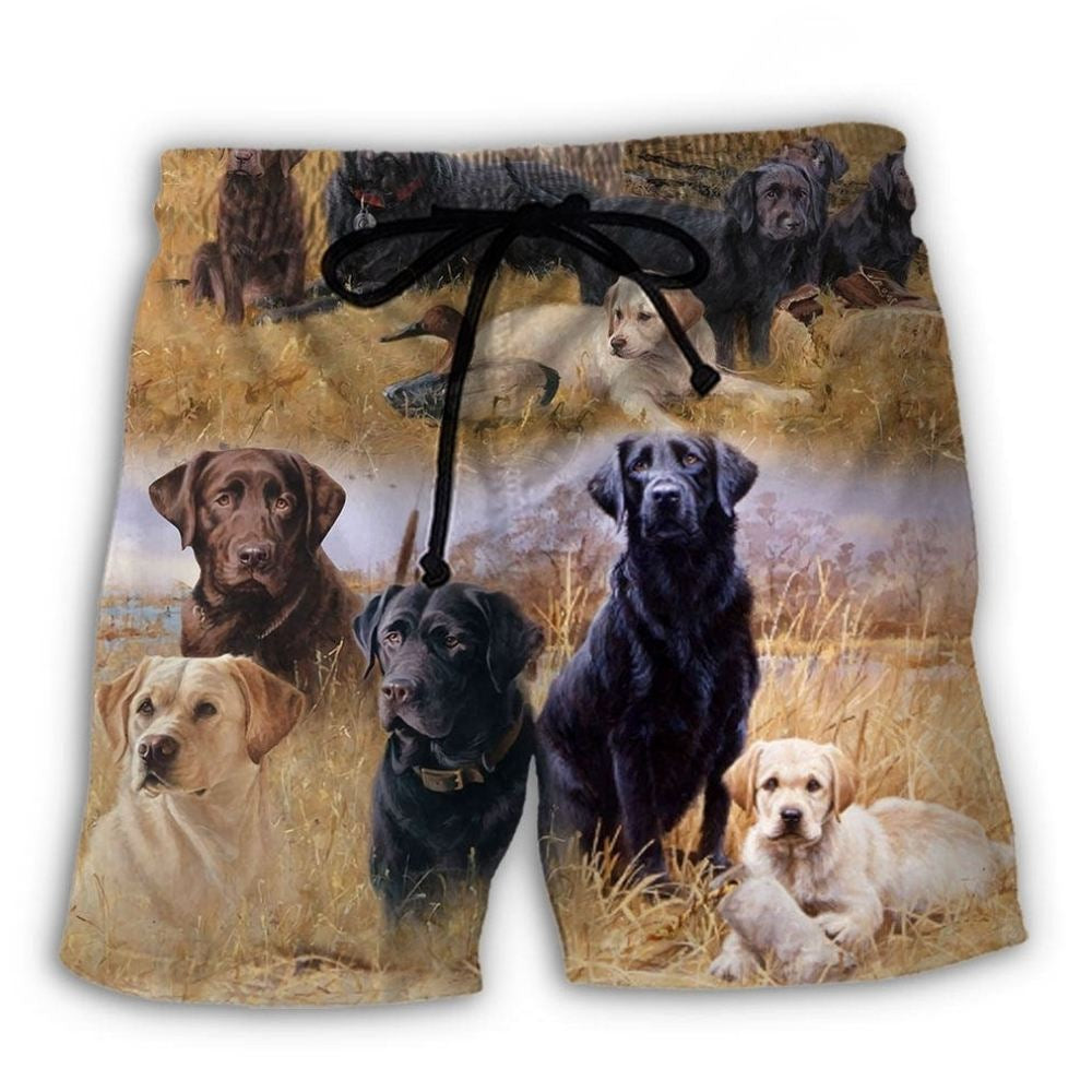 Labrador Retriever Hunting Dog Art - Beach Short
