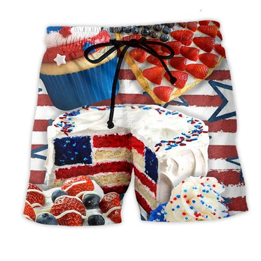 Baking Cake Patriotic Independence Day - Beach Short