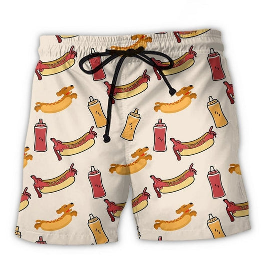 Funny Hot Dog Food Humor - Beach Short