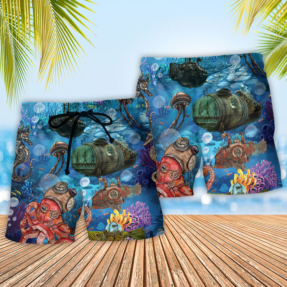 Steampunk Ocean Undersea World – Beach Short