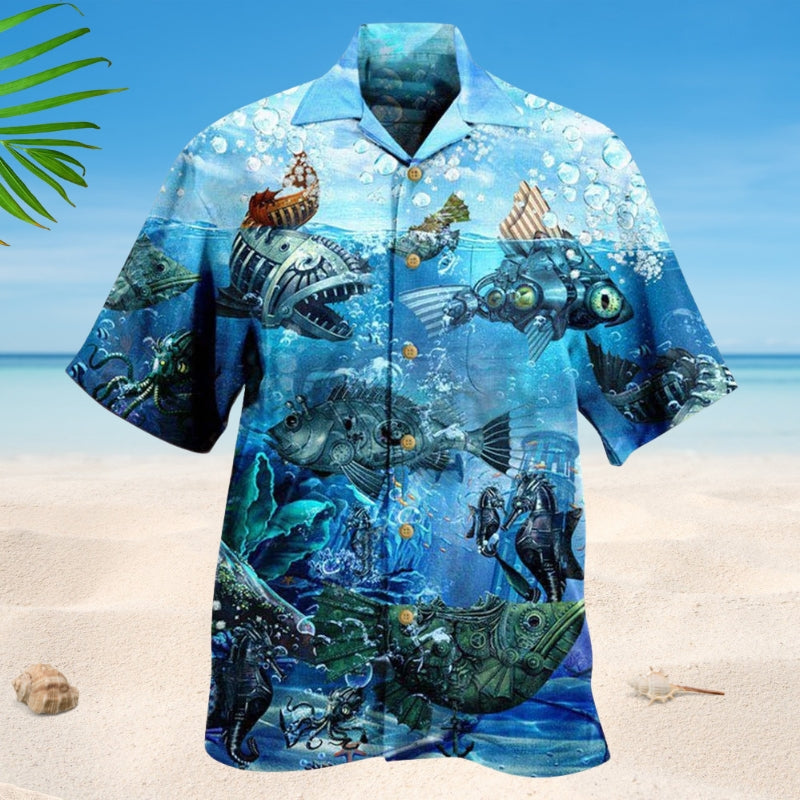 Ocean Undersea Steampunk Fish Style – Hawaiian Shirt