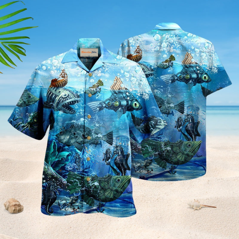 Ocean Undersea Steampunk Fish Style – Hawaiian Shirt