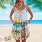 Ocean Mermaid Style Limited – Women's Summer Sleeveless V-Neck Camisole Dress