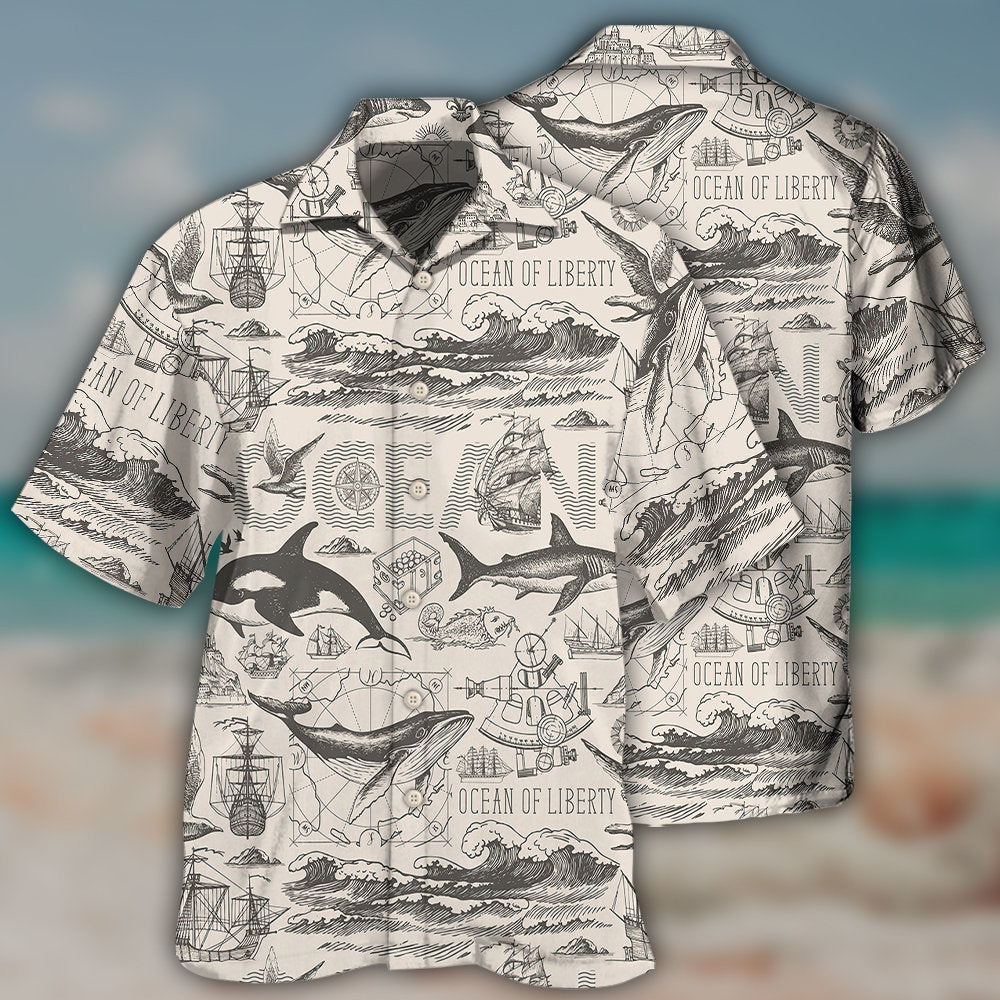 Ocean Of Liberty Vintage Style – Hawaiian Shirt