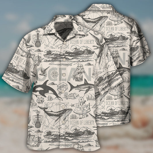 Ocean Of Liberty Vintage Style – Hawaiian Shirt