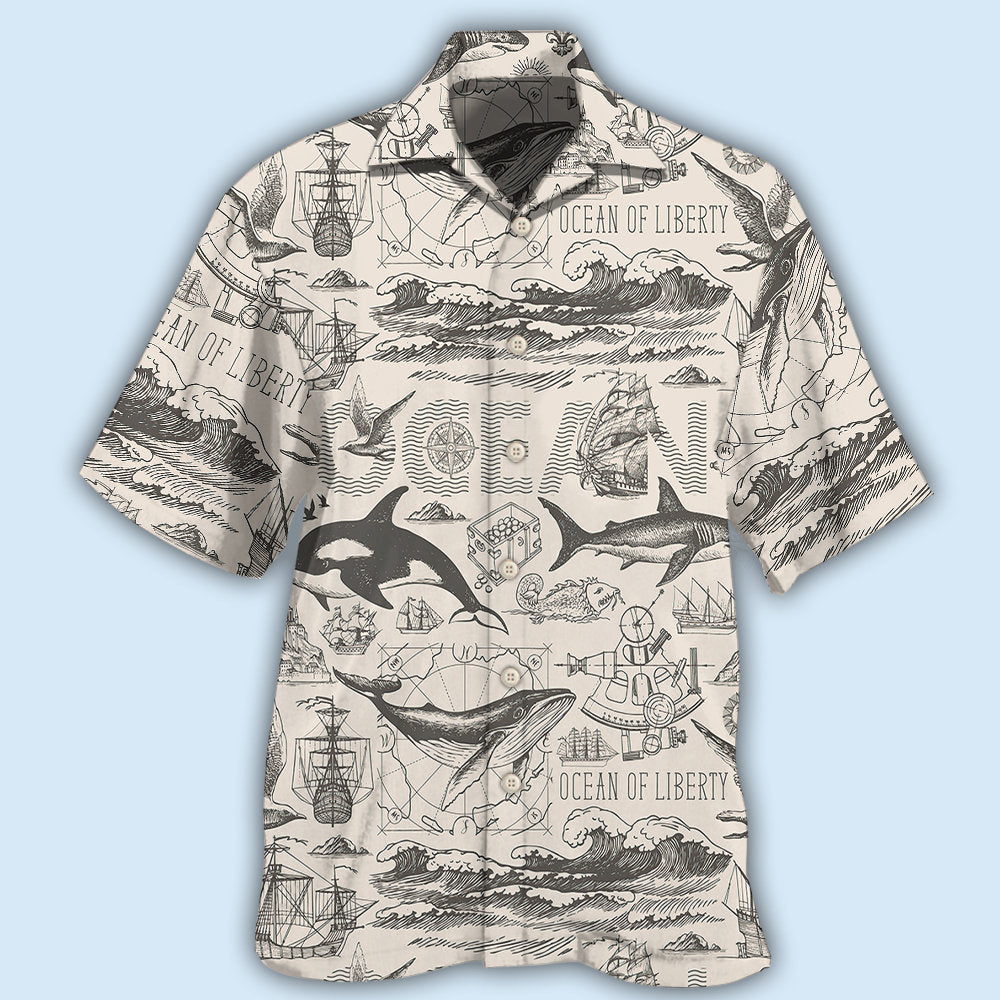 Ocean Of Liberty Vintage Style – Hawaiian Shirt
